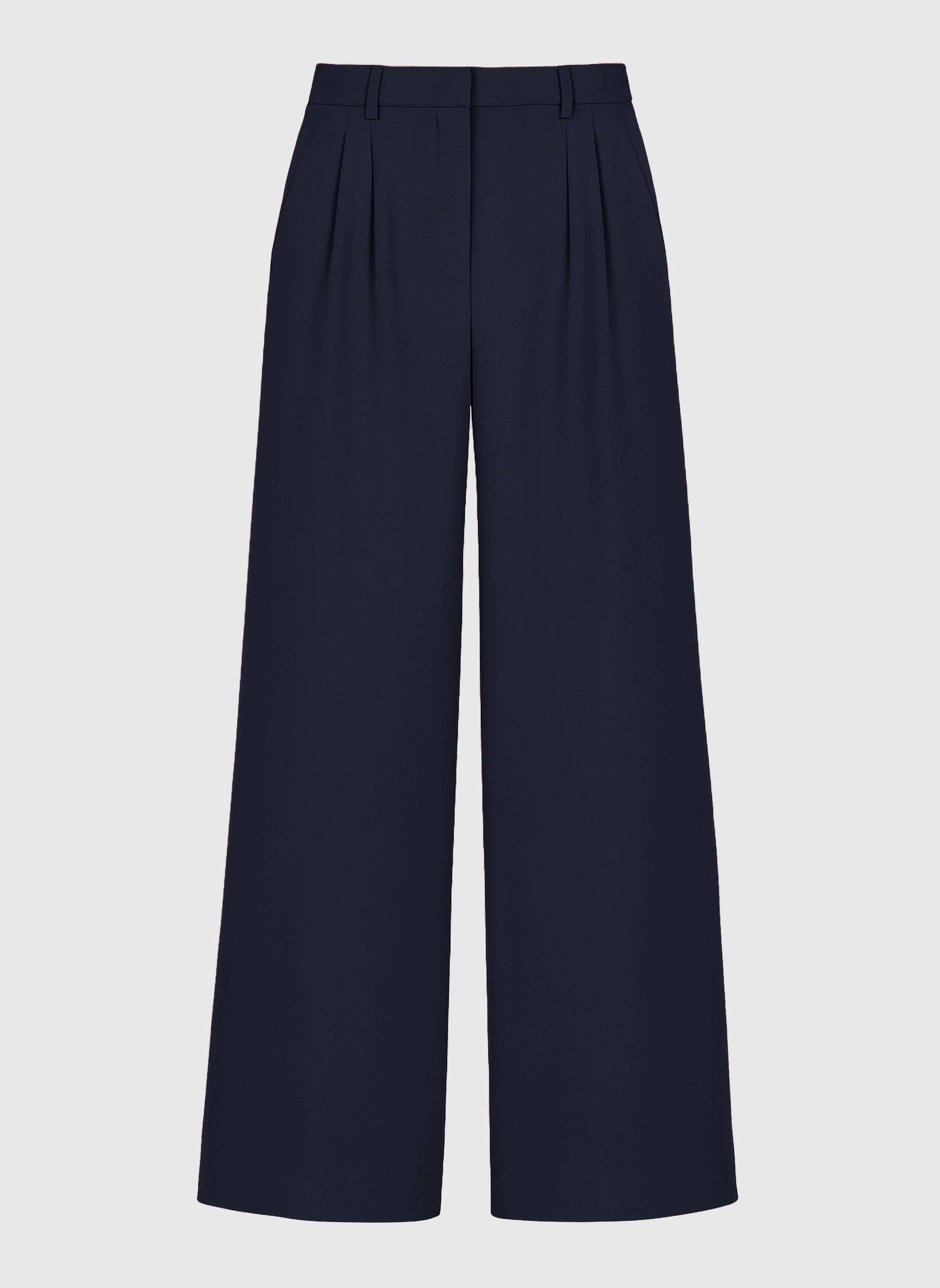 Pantaloni palazzo a vita alta blu navy
