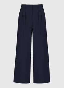 Pantaloni palazzo a vita alta blu navy
