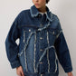 Giacca di jeans oversize con frange
