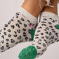 Calzini corti leopardati glitter in cotone pettinato bianco e verde