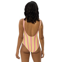 Costume intero a righe Sorbetto Pesca