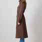 Trench in cotone con cintura e bottoni oro