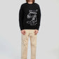 Maglione in cotone biologico con stampa coccodrillo