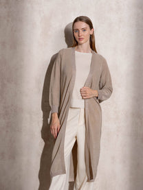 Cardigan lungo metallizzato da donna