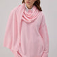 Maglione in maglia rosa con sciarpa integrata