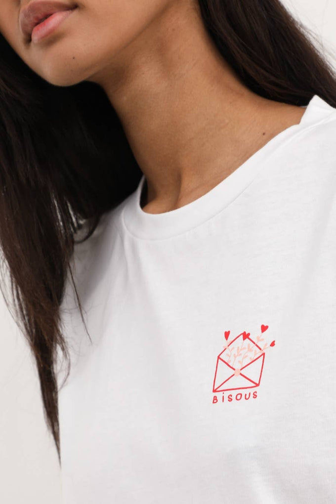 T-shirt oversize con stampa Bisous