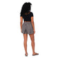 Short estivi grigi in cotone e lino con cintura e vita elastica