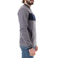 Felpa in pile uomo con zip bicolore grigia