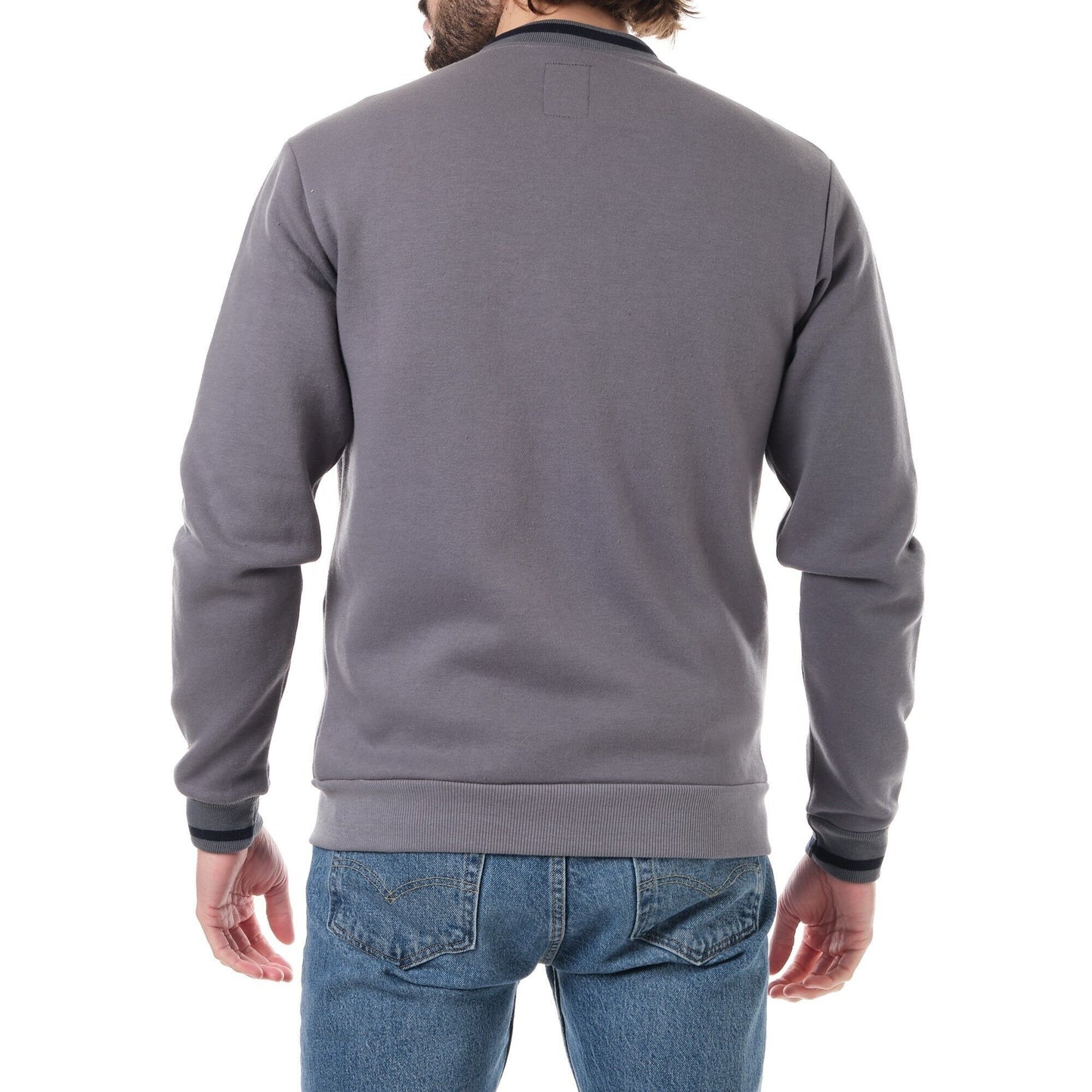 Felpa in pile uomo con zip bicolore grigia