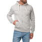 Felpa con cappuccio zip grigio mélange da uomo