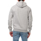 Felpa con cappuccio zip grigio mélange da uomo