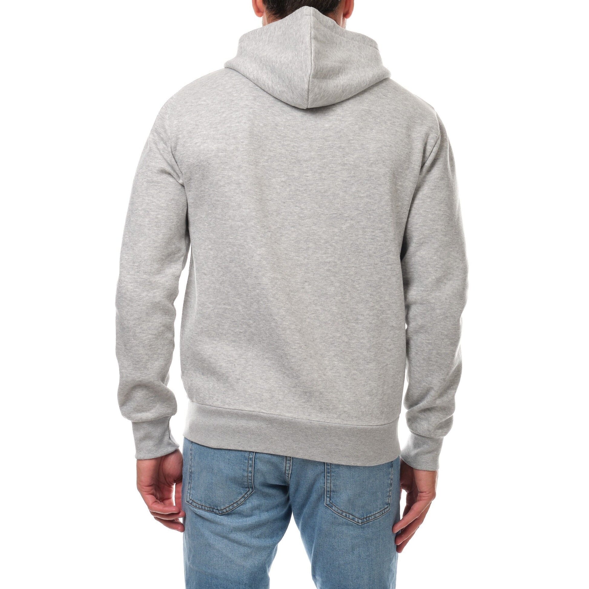 Felpa con cappuccio zip grigio mélange da uomo