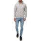 Felpa con cappuccio zip grigio mélange da uomo