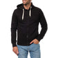 Felpa con cappuccio nera da uomo con zip