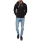Felpa con cappuccio nera da uomo con zip