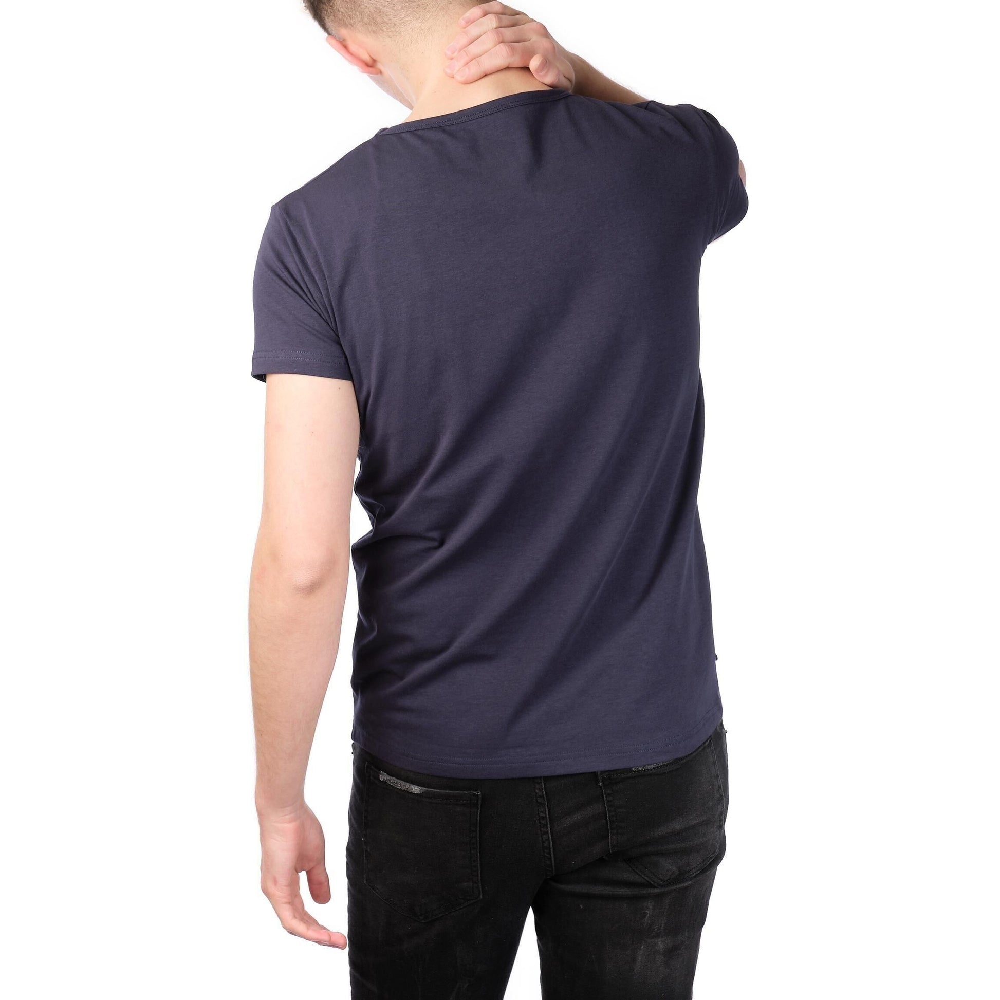 T-shirt uomo blu navy girocollo in cotone