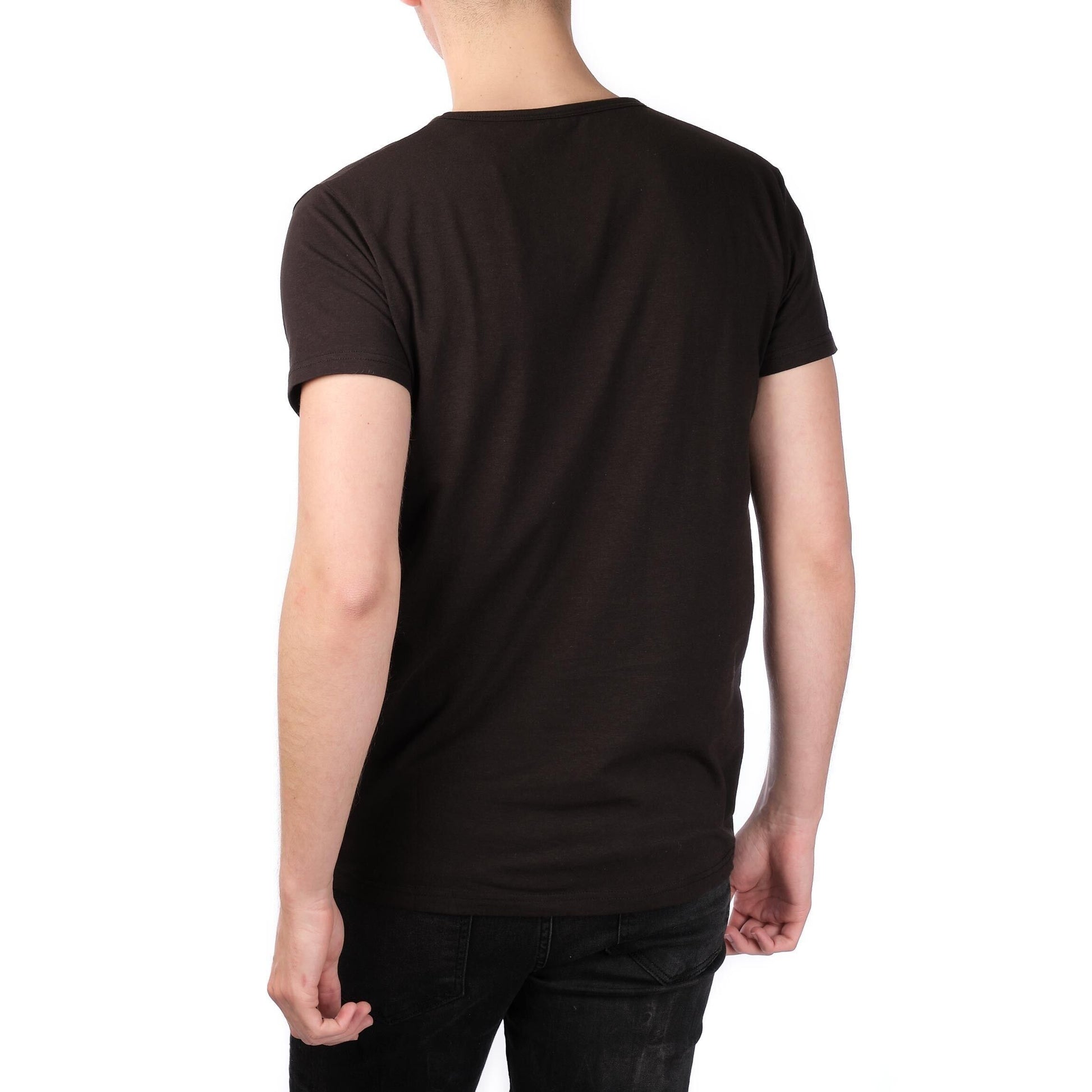 T-shirt uomo nera basic a girocollo