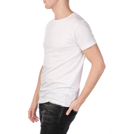 T-shirt Uomo Bianca Girocollo in Cotone Elasticizzato