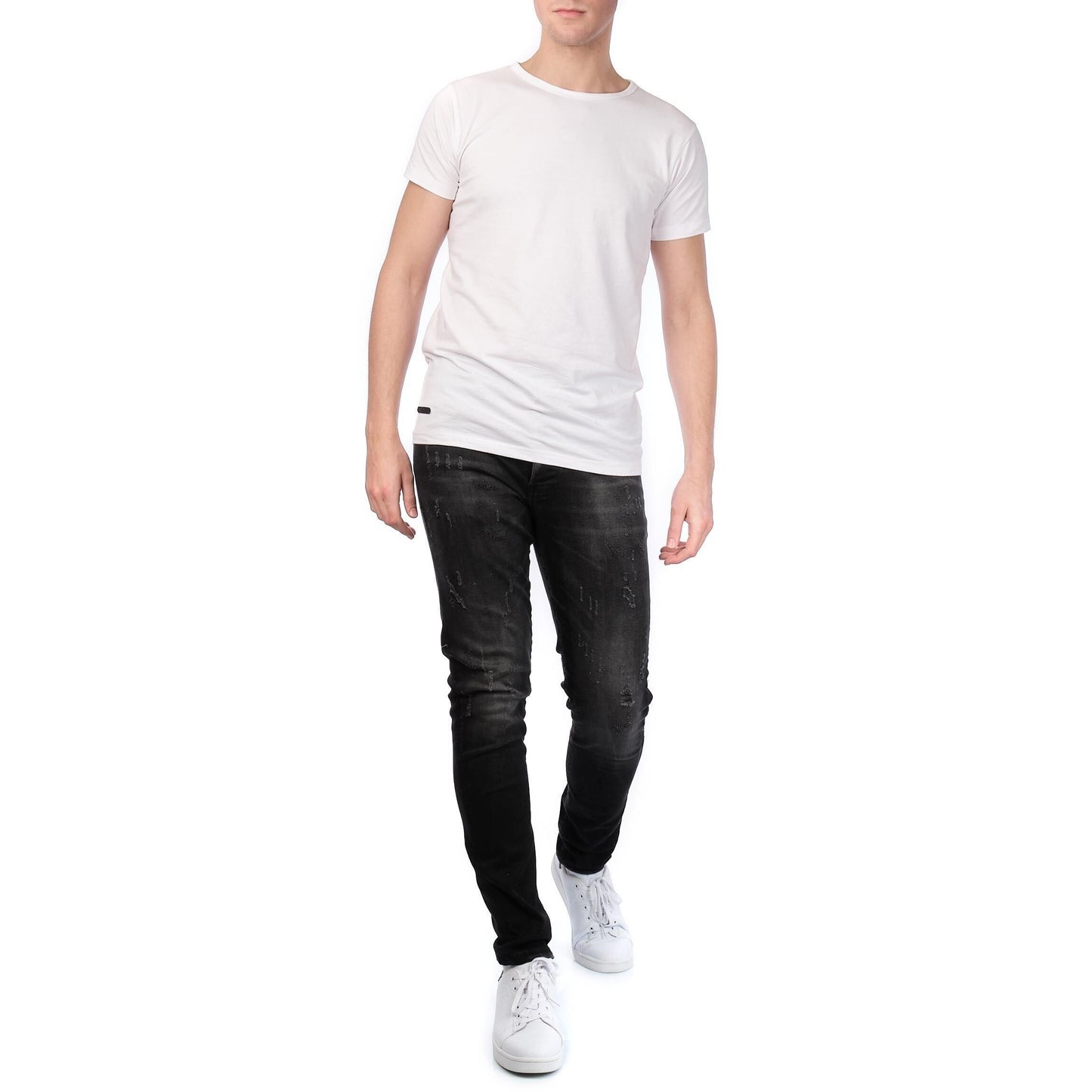T-shirt Uomo Bianca Girocollo in Cotone Elasticizzato