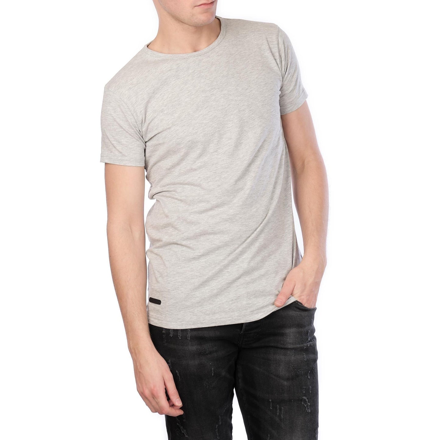 T-shirt uomo girocollo grigia in cotone
