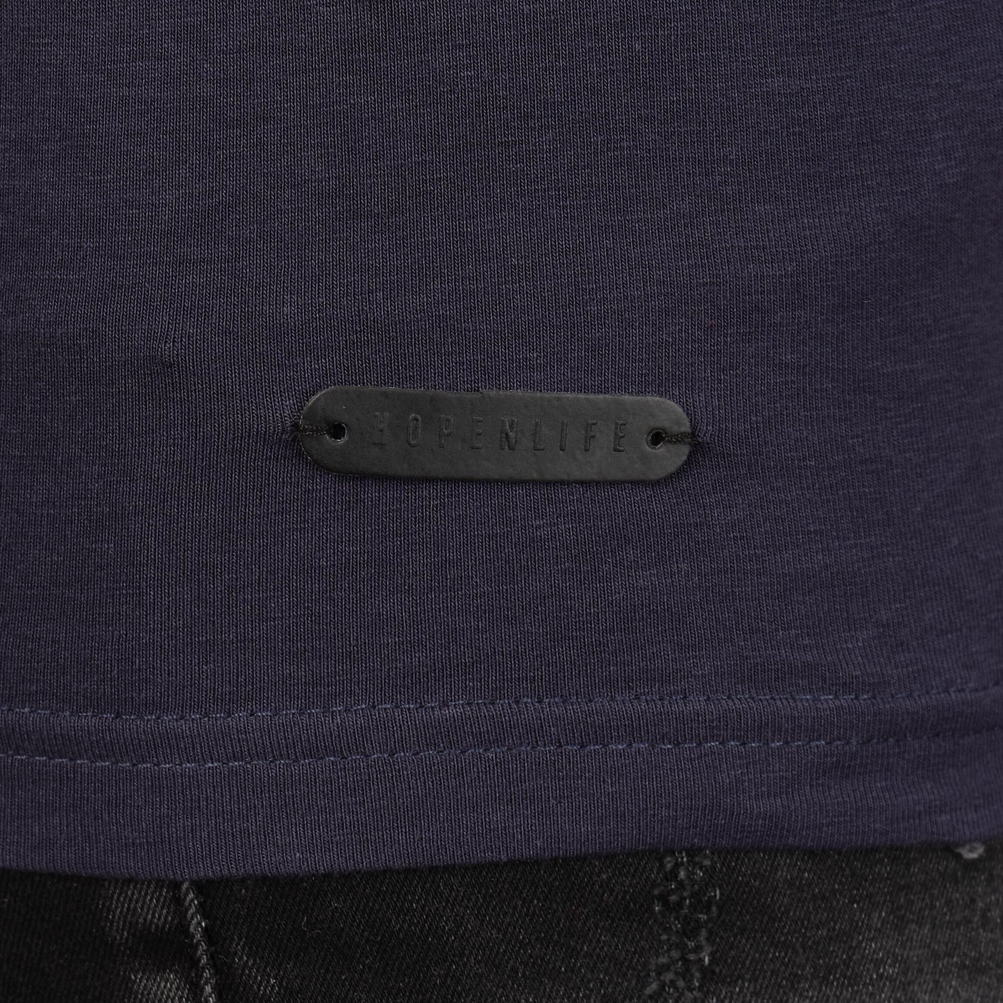 T-shirt Uomo Blu Navy Scollo a V in Cotone
