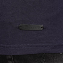 T-shirt Uomo Blu Navy Scollo a V in Cotone