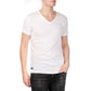 T-shirt Uomo Bianca con Scollo a V in Cotone