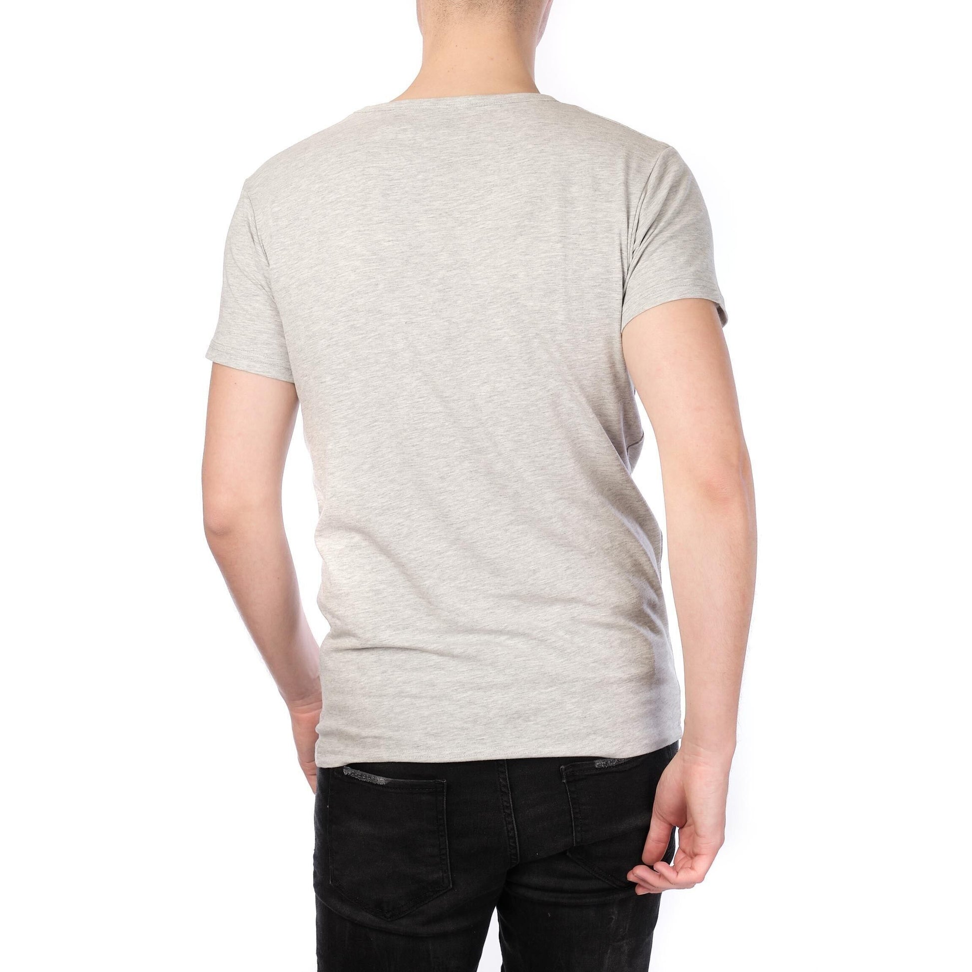 T-shirt uomo grigia con scollo a V