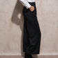 Pantaloni eleganti fluidi a gamba ampia gessati neri