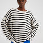 Maglione oversize a righe bianche e nere