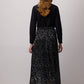 Gonna lunga jacquard lucida con vita elastica