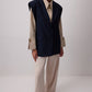 Blazer imbottito asimmetrico blu navy