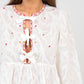Camicia Servane ecru in voile di cotone con fiocchi
