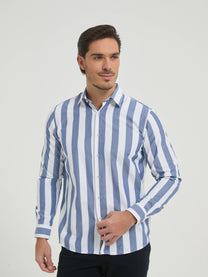 Camicia uomo a righe comfort blu