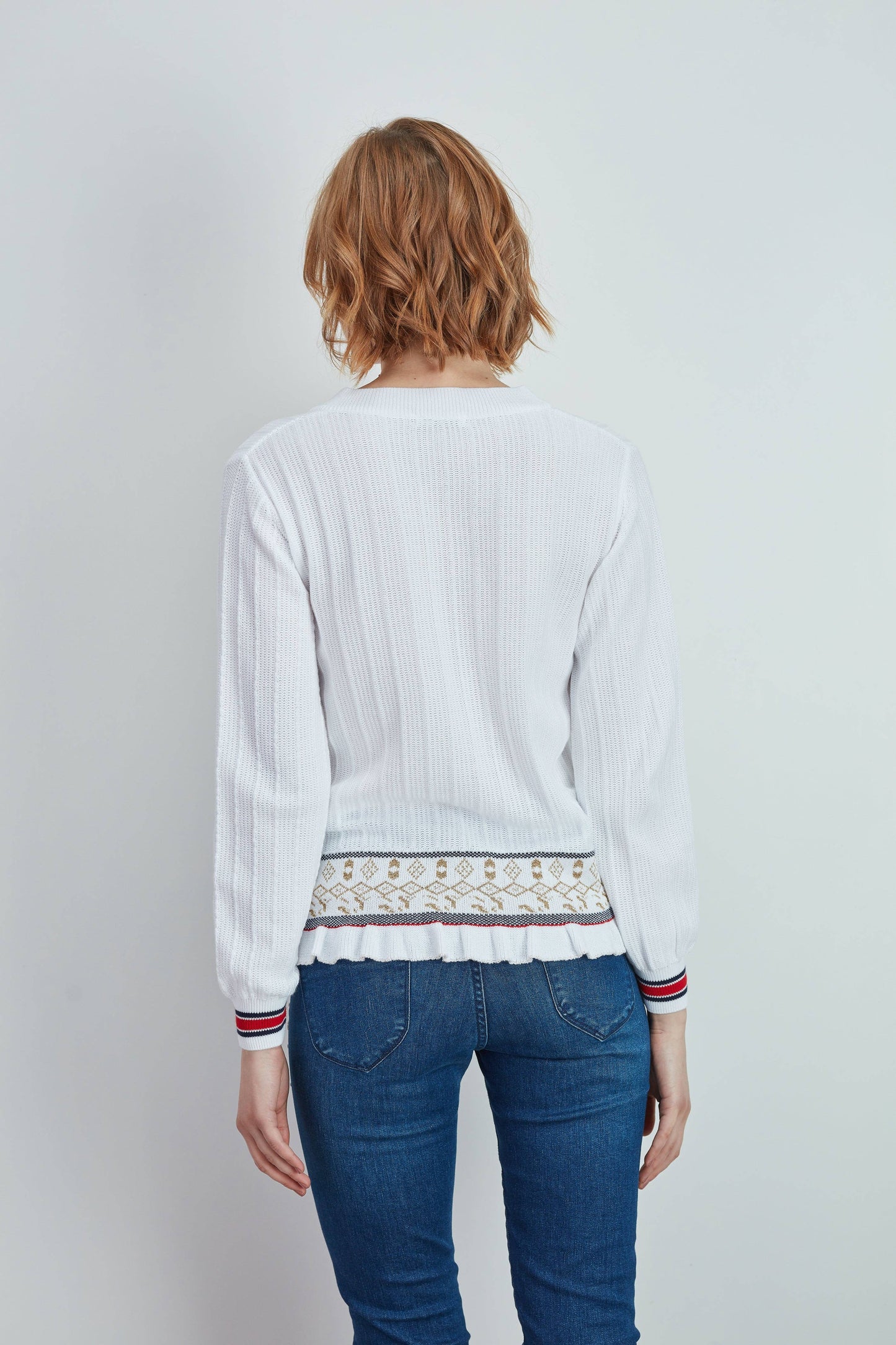 Maglia in cotone con motivo jacquard