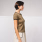 T-shirt bicolor con bordi a contrasto