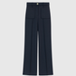 Pantaloni navy a gamba dritta con vita elasticizzata