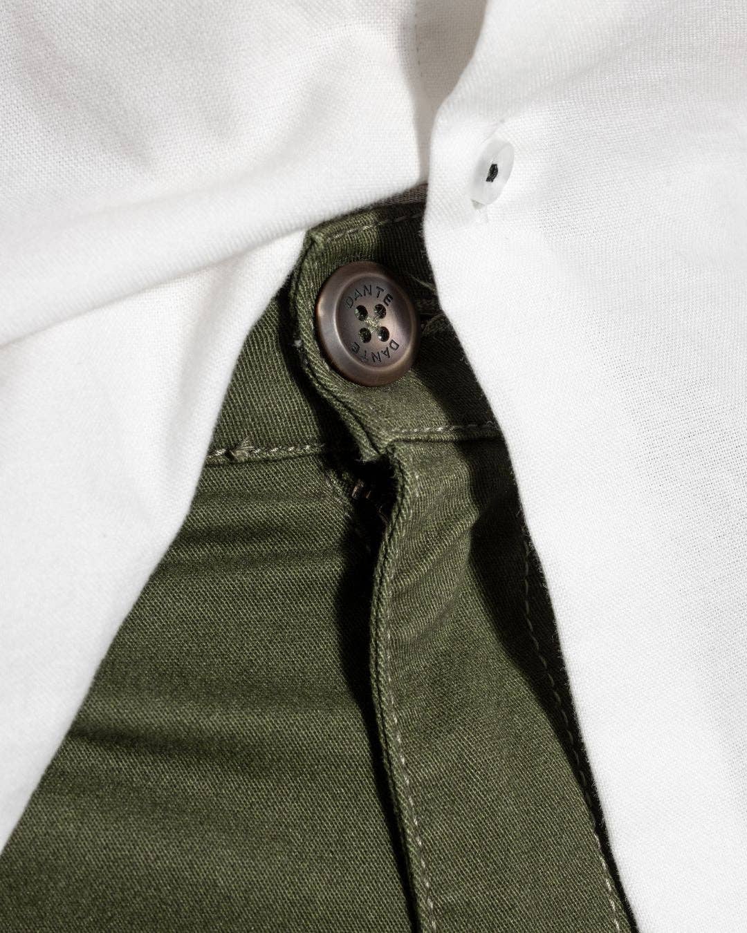 Pantaloncini chino verdi militari elasticizzati