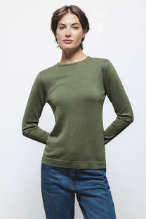 Maglione in maglia rasata con girocollo