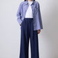 Pantaloni palazzo a coste con vita elastica