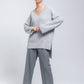 Maglione tunica da donna con scollo a V