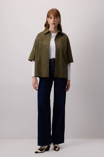 Camicia ricamata con pietre