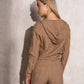 Maglione con cappuccio jacquard da donna
