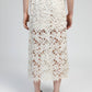Gonna midi in pizzo floreale a vita alta