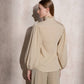 Blusa con maniche a palloncino e collo arricciato