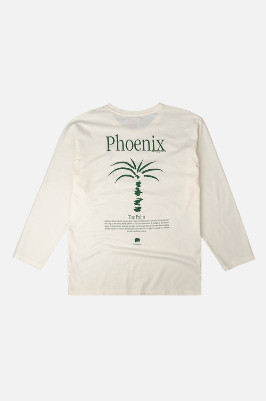 T-shirt Palma pigmentata a maniche lunghe ecru