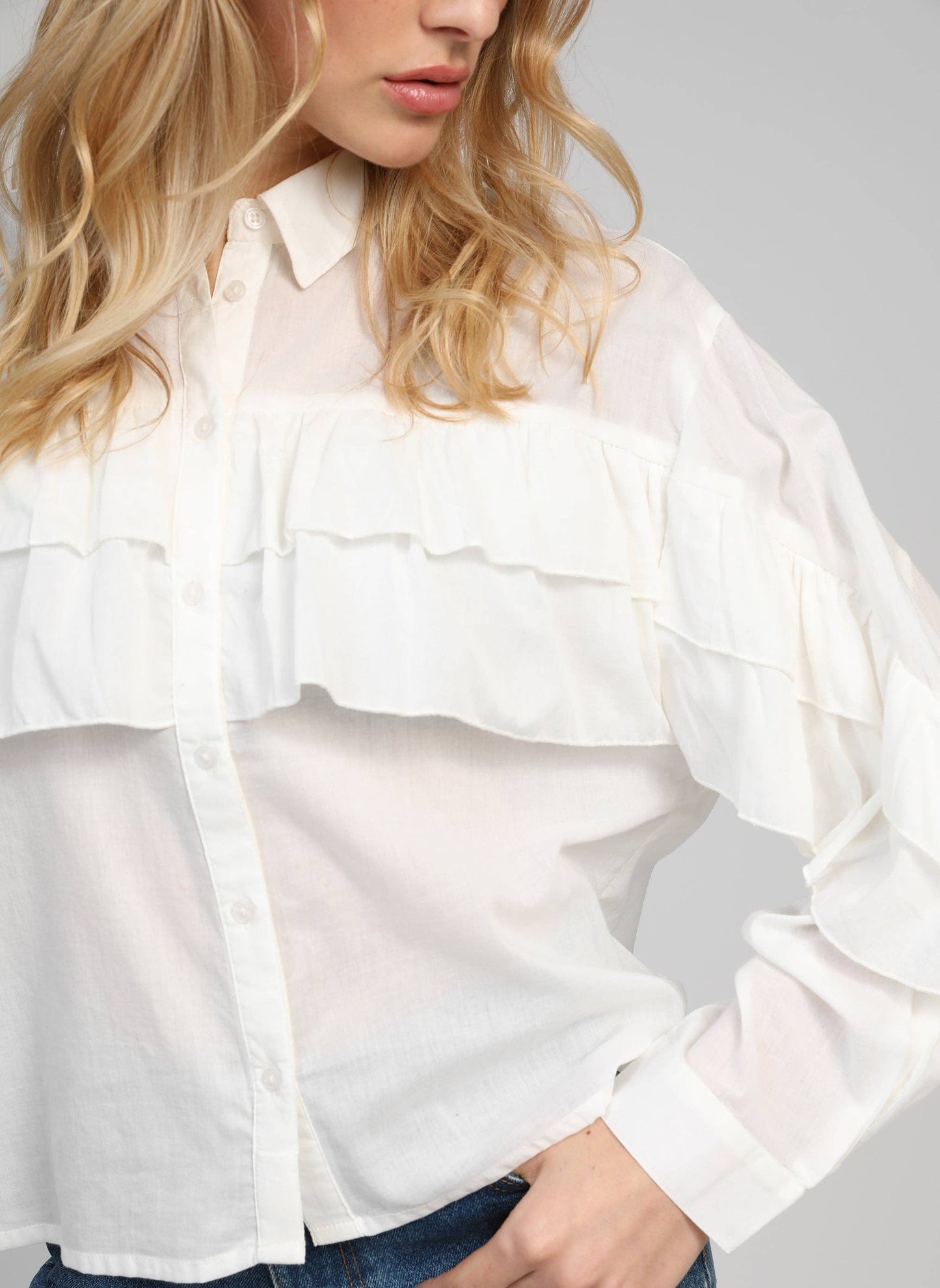 Camicia bianca con volant Suprema