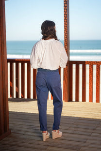 Blusa in cotone sangallo ricamata