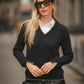 Maglia con scollo a V e profili a contrasto
