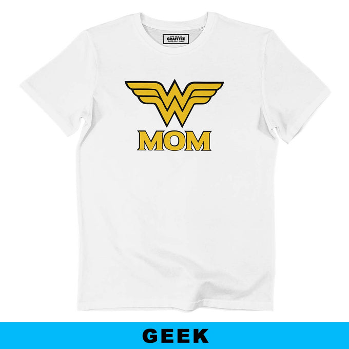 T-shirt Wonder Woman Mom in cotone biologico